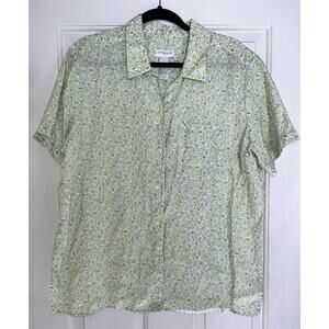 Liz Claiborne - Lizsport 100% Linen button up top - size XL - OD